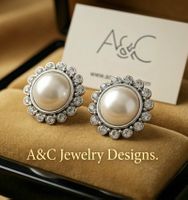 Edele A&C Jewelry Designs Ohrstecker - Perlenoptik - neu