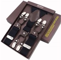 Hosenträger schwarz, Y-Form mit 6 Clips. Gratis Zustellung!