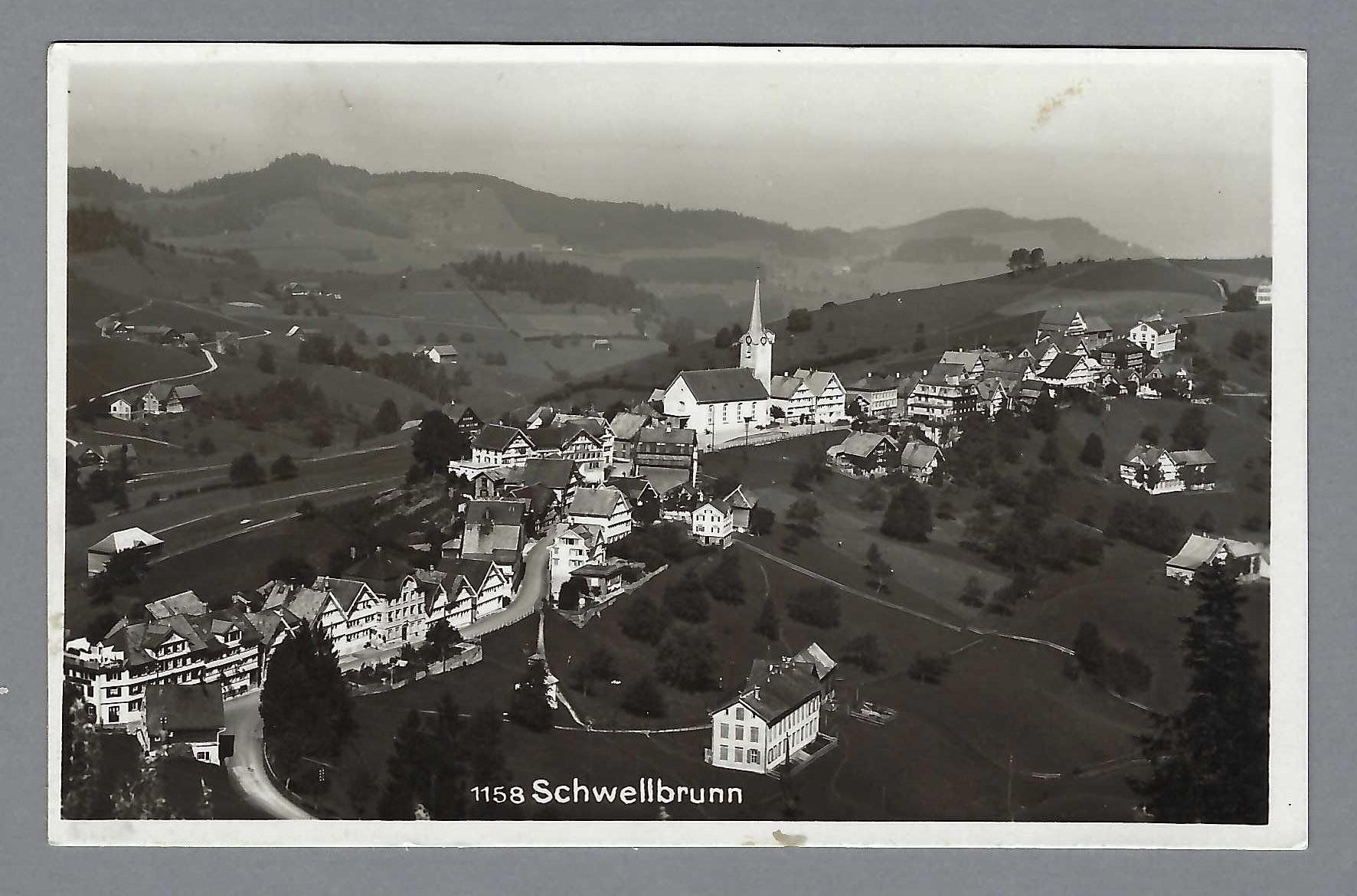 Cartoline postali: 1933 SCHWELLBRUNN, GESAMTANSICHT – Usato da Pura venduto da ulisse1957