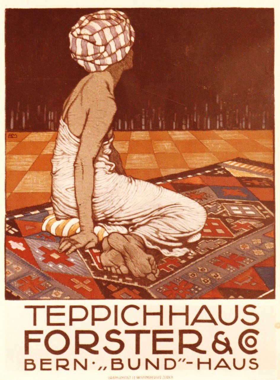 Poster & Bilder: FORSTER TEPPICHHAUS BERN 1911 - Original Plakat – Gebraucht aus Blonay von postercollection