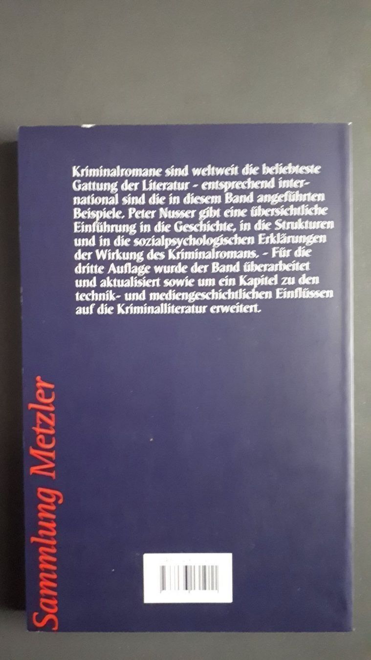 Livres: Peter Nusser Der Kriminalroman. – D'occasion à Basel par Alacant 1