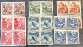 Schweizer Briefmarken, Landschaftsbilder Farbänderung Vierer