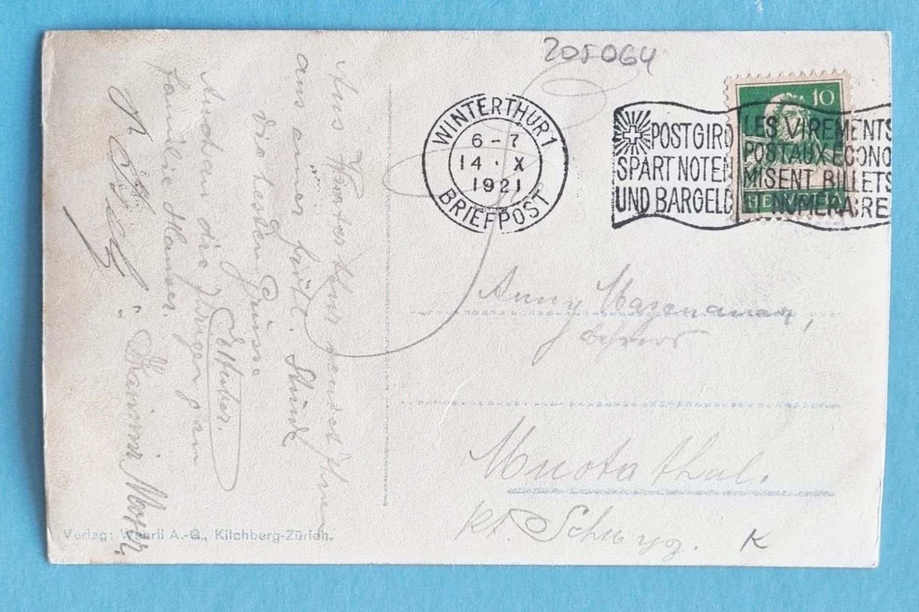 Cartoline postali: Winterthur - Bahnhof - Strassenbahn - Tram - 1921 – Usato da Rothrist venduto da RROENK 1