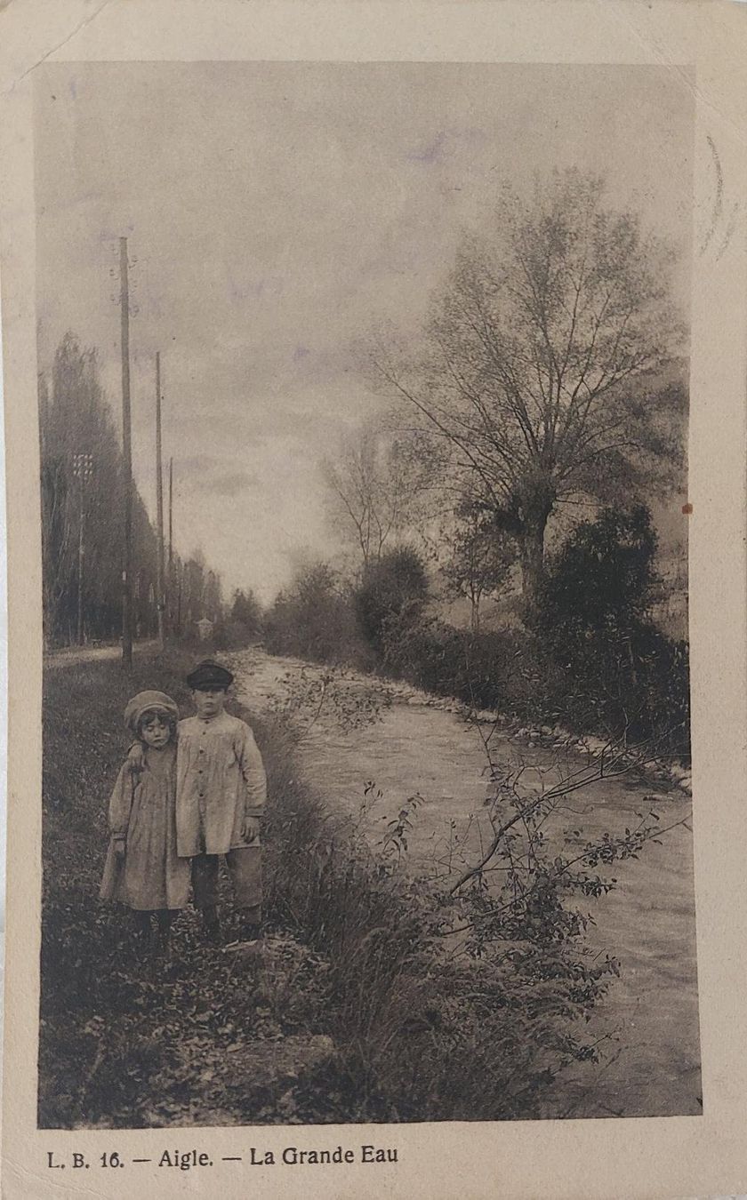 Cartoline postali: AIGLE - La Grande Eau - 1906 – Usato da Delémont venduto da Domdom1