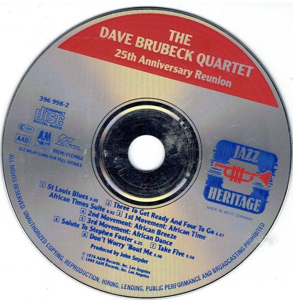 CD: Dave Brubeck, Paul Desmond, Joe Morello, Eugene Wright – Usato da Unterbäch venduto da yohanson 2