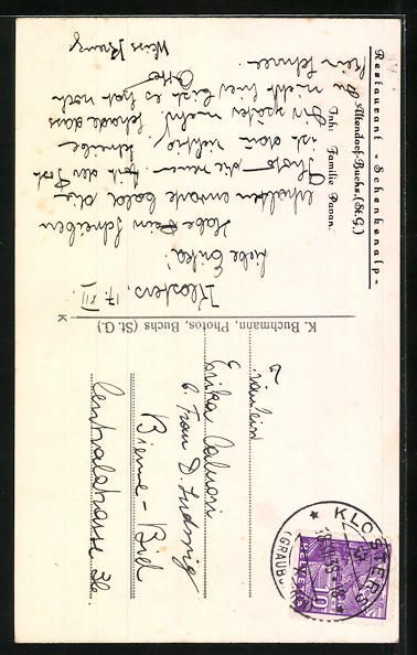 Cartes postales: Altendorf-Buchs, Restaurant Schenkenalp  – D'occasion à Berlin par bartko-reher 1