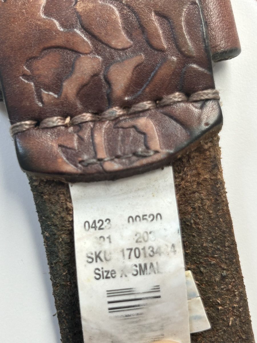 Cinture: Leather belt brown embossed floral pattern acceptable – Usato da Saland venduto da ele_vc96 7