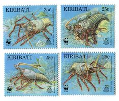 Briefmarken "Langusten". Kiribati.