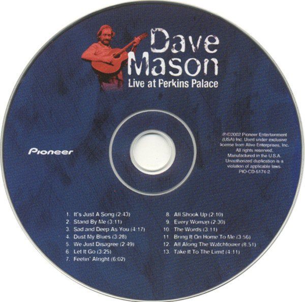 CD: Dave Mason – Live At Perkins Palace – Usato da St.Gallen venduto da jalamusic 2