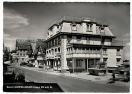 Schwellbrunn, Hotel Bellevue Tea Room, gelaufen 1957