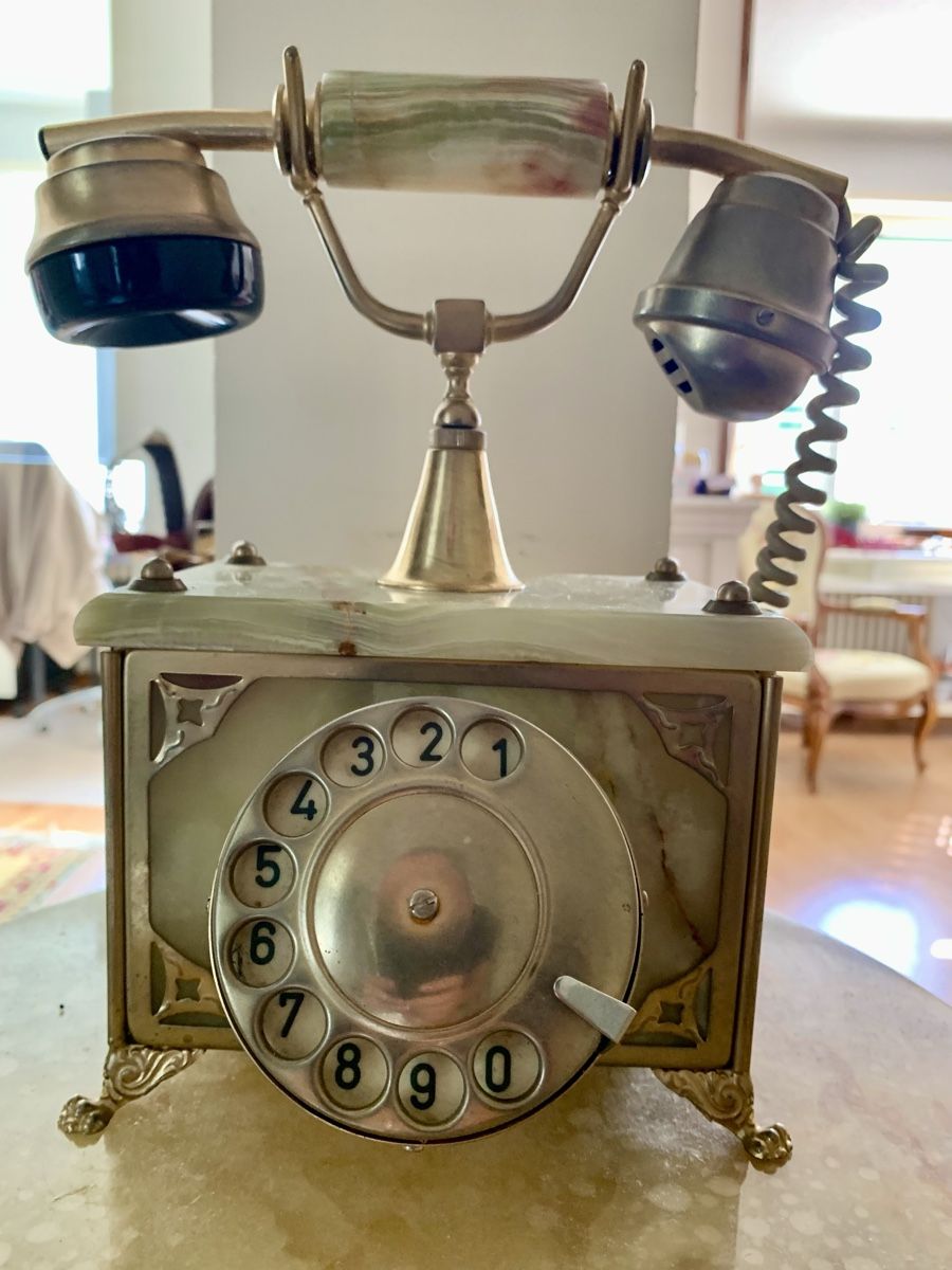 Telefoni: Antikes Telefon Onyx Messing mit Wählscheibe – Usato da Wallisellen venduto da Died 7