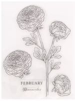 Silikonstempel Nr.550, grosse Blumen, Februar