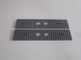 LEGO - 2 - GRAUE - EISENBAHN - PLATTEN