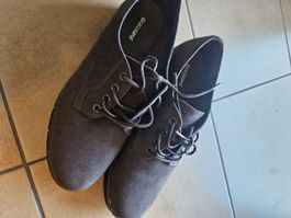 Schnürschuhe Graceland dunkelgrau mit Plateau Sohle neu
