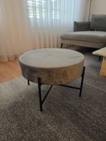 Pouf rond élégant en velours gris
