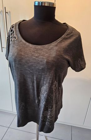 Harley Davidson T-Shirt mit Spitze, Grösse XXL, Grau