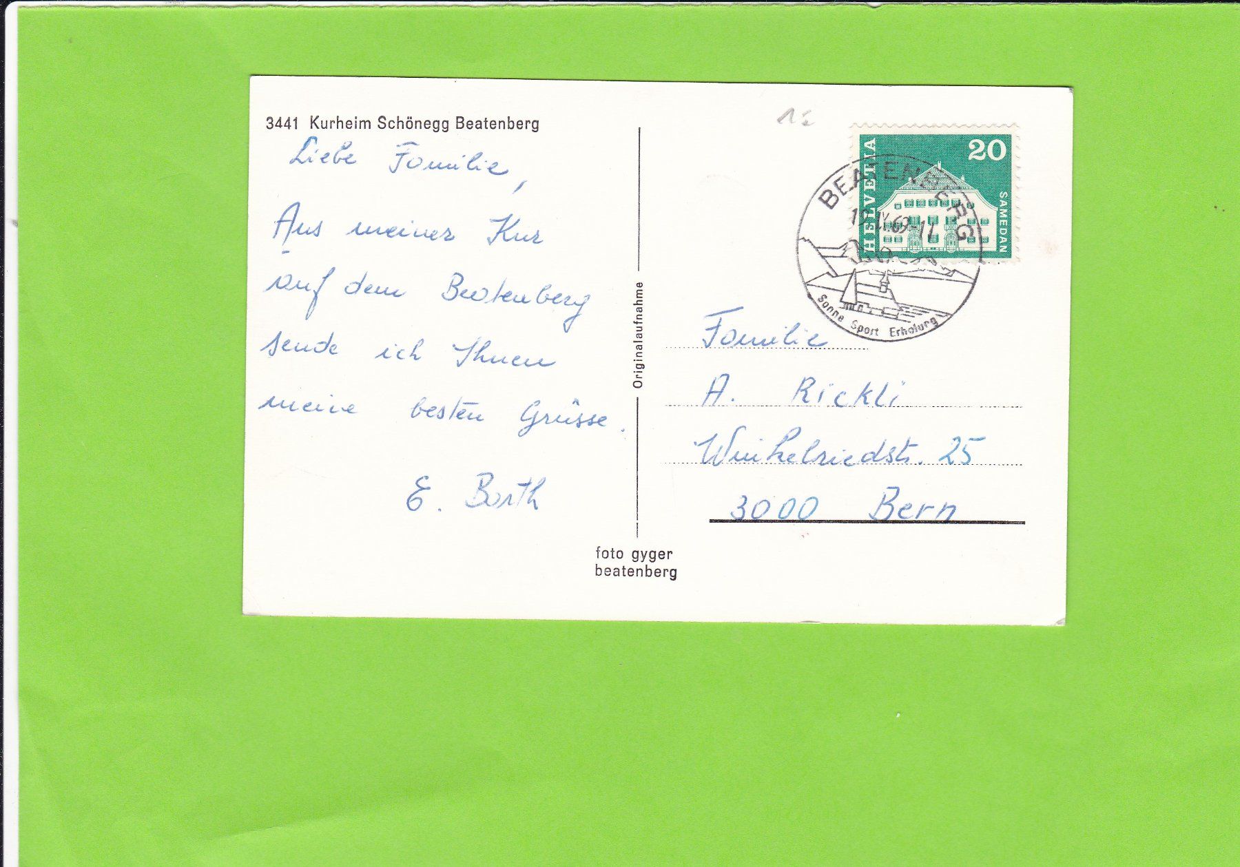 Cartoline postali: Kurheim Schönegg Beatenberg--Oldtimer – Usato da St. Peterzell venduto da neckertal 1