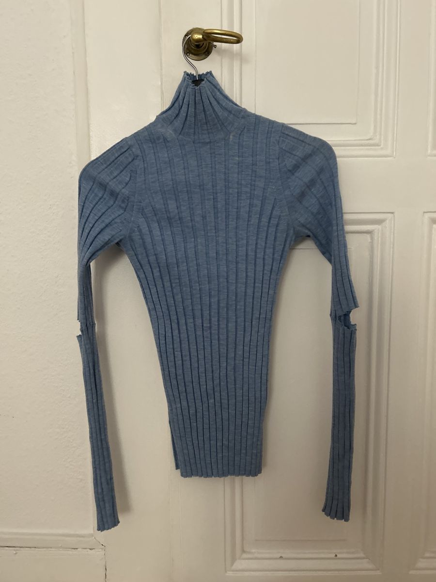 Pullover & Sweatshirts: Helmut Lang Ribbed Turtleneck Sweater XS Blue – Neu (gemäss Beschreibung) aus Genève von TreasureChest 3