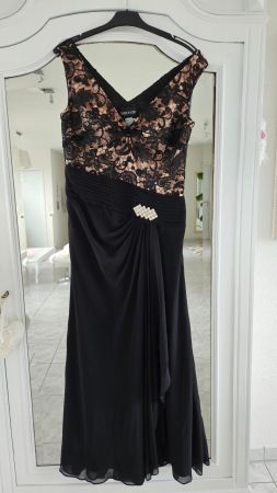 Schwarzes Abendkleid mit Spitze, Grösse 40, neuwertig