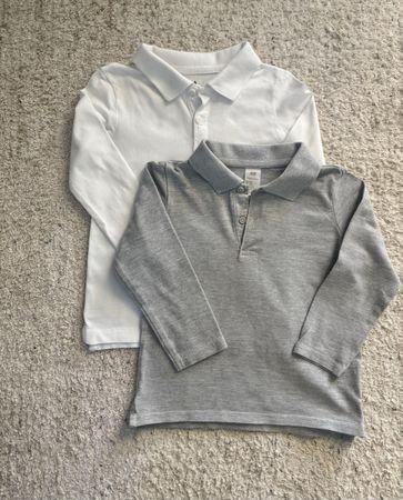 2x polo shirts - size 104 and 110 cm