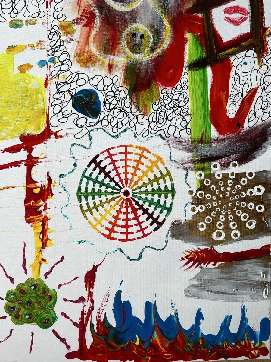 Foto & Immagini: Acrylbild abstrakt Pop Art bunt 65x85  – Nuovo (secondo la descrizione) da Zürich venduto da JasminNebl 5