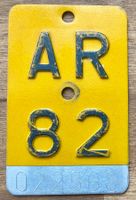 Mofaschild AR 82, Jahrgang 1982, Alu geprägt