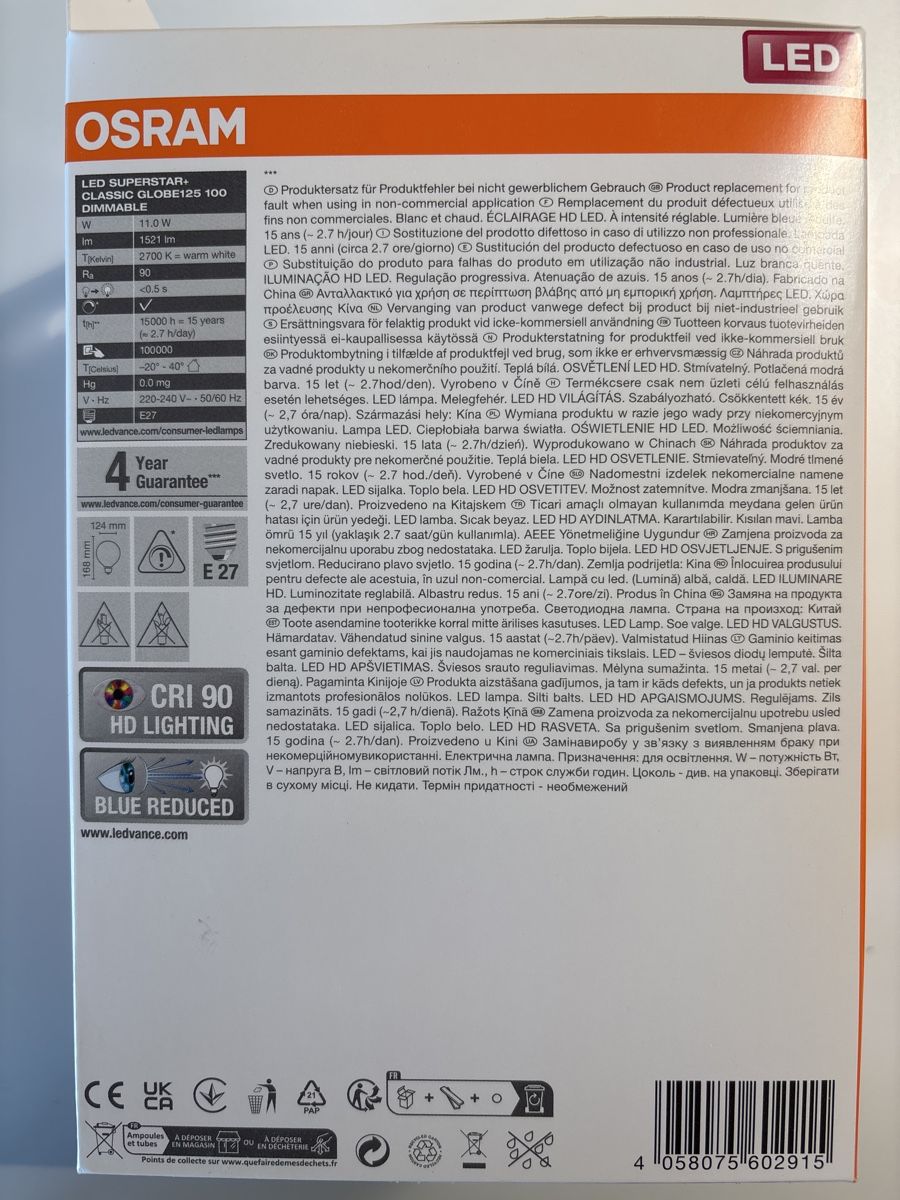 Globe Lampade: LED Globe 125mm klar 11W E27 – Nuovo e nell'imballaggio originale da Kirchleerau venduto da koerbel 2