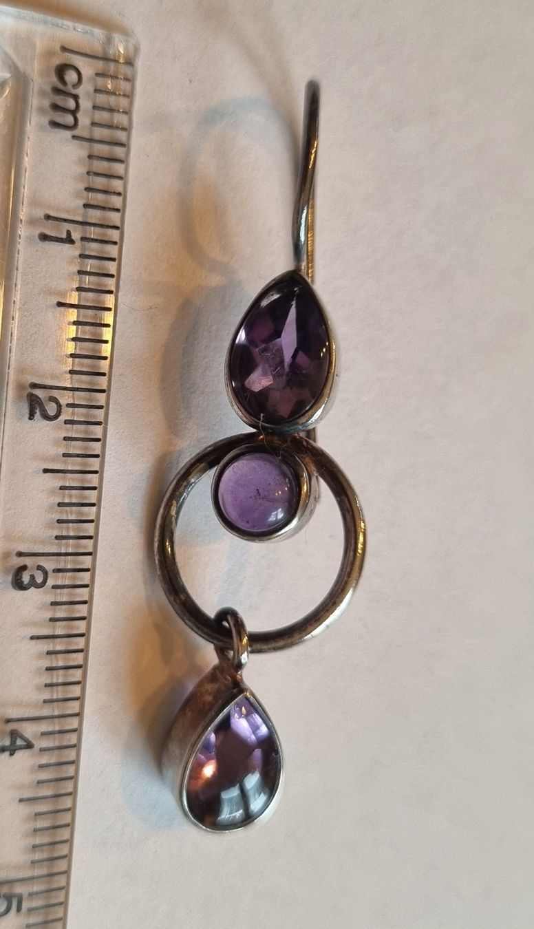 Orecchini pendenti & Orecchini a lobo: antike Ohrhänger 925 Silber mit Amethyst – Usato da unterägeri venduto da ursiou 1