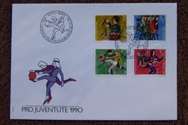 (F184) FDC Pro Juventute 1990 -> J315 - J318