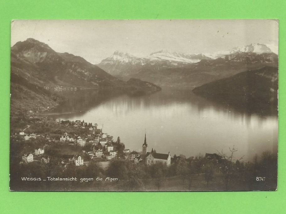 Ansichtskarten: Weggis, Totalaussicht gegen die Alpen – Gebraucht aus Zürich von t24_de
