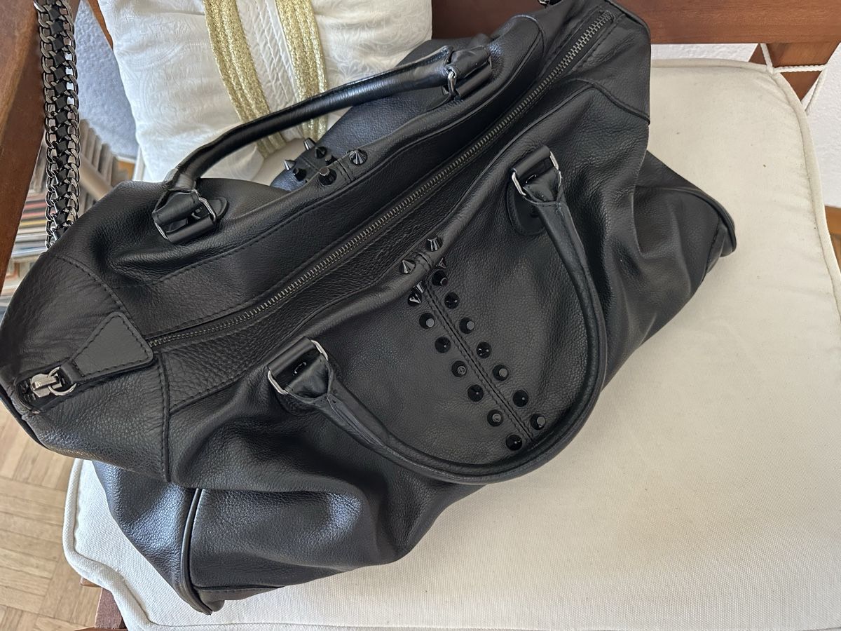 Taschen für Damen: Borsa Almala nera in pelle con borchie e catena tracolla – Gebraucht aus Cureglia von myr_9v25 3