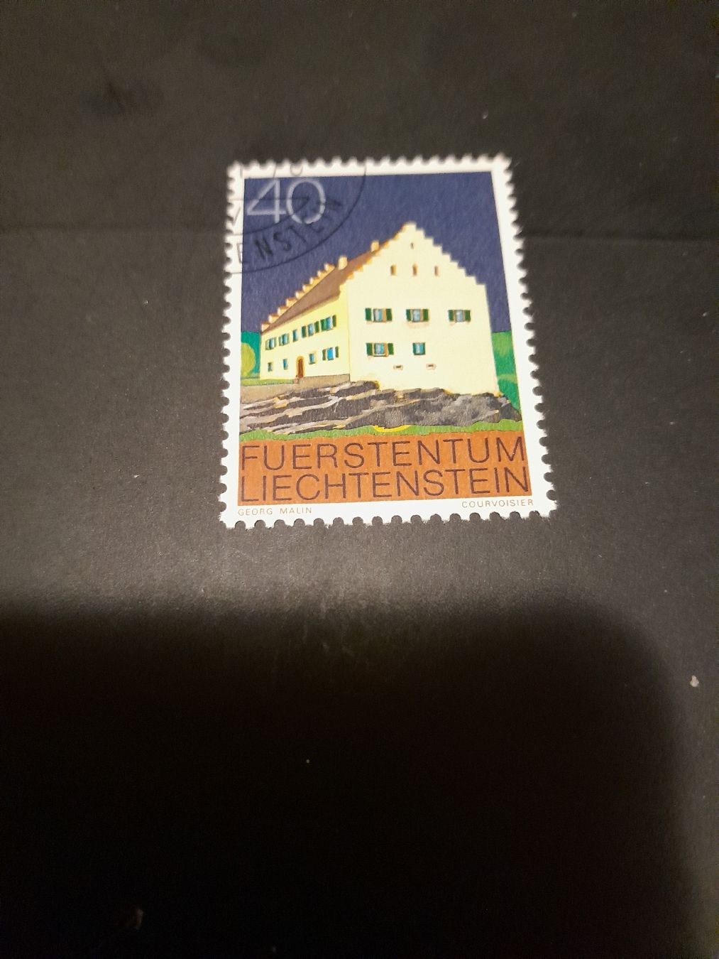 Tutti i francobolli: Liechtenstein timbre rare, château sur rocher, 40 centimes – Usato da Marly venduto da globetrotter1723