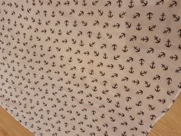 Halstuch, dünne Schal, Foulard, weiss, Anker