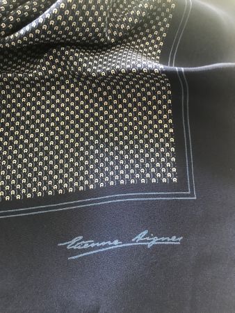 Etienne Aigner Seidentuch Foulard Dunkelblau