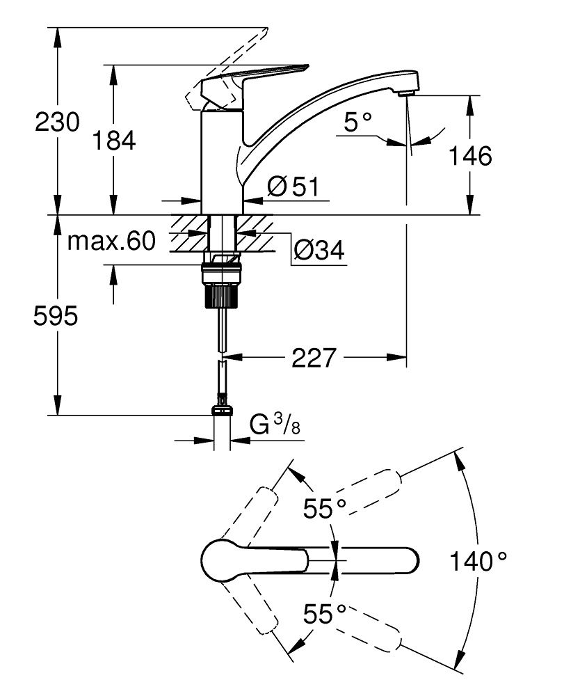 Grohe Rubinetteria: Einhand-Spültischbatterie, 1/2" – Nuovo e nell'imballaggio originale da Biglen venduto da pethab 1