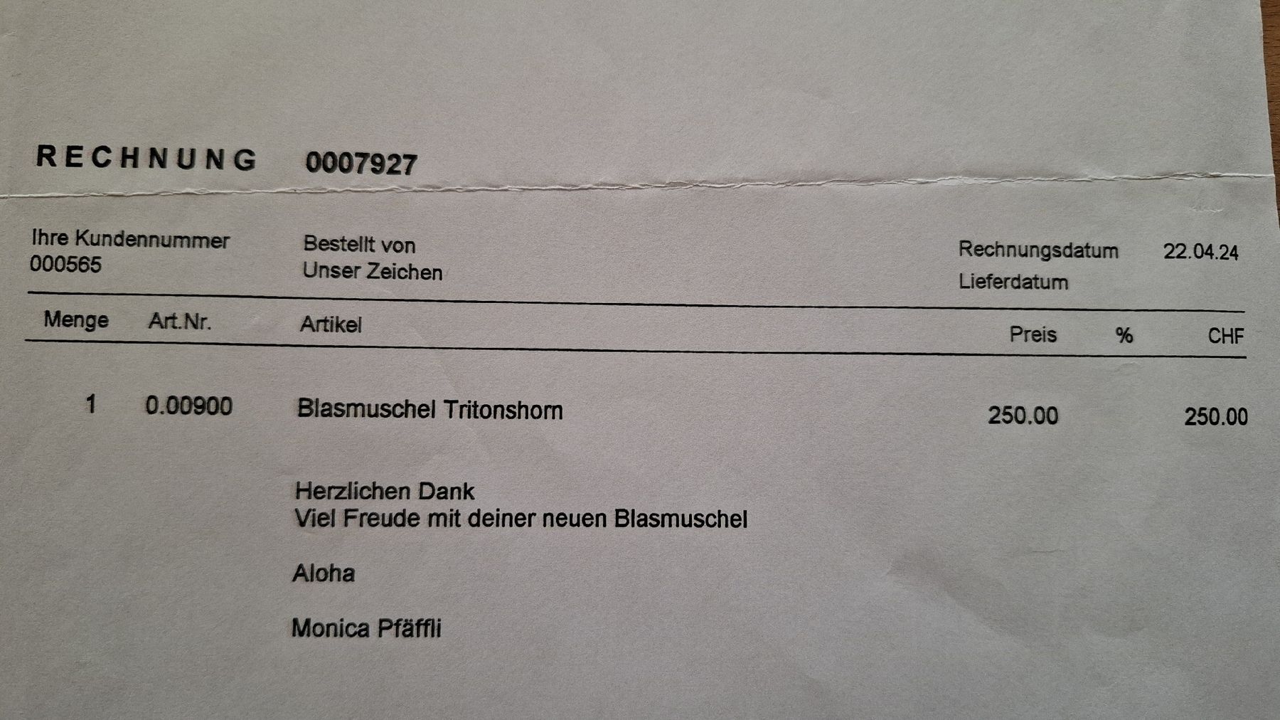 Strumenti musicali: Tritonshorn Blasmuschel – Usato da Marbach SG venduto da Mmyway 6