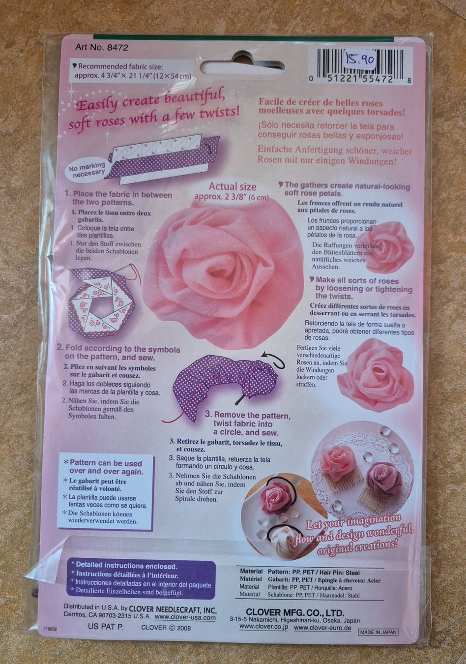 Sciablone: Clover Schablone Rose – Nuovo e nell'imballaggio originale da Emmenbrücke venduto da Levira8 1