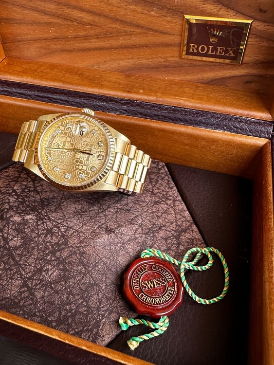 Rolex day date oyster perpetual 18k gold im full set acheter sur ricardo
