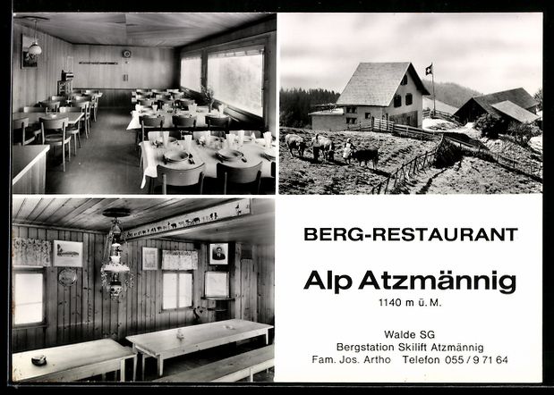 Cartoline postali: Walde /SG, Berg-Restaurant Alp Atzmänni – Usato da Berlin venduto da bartko-reher