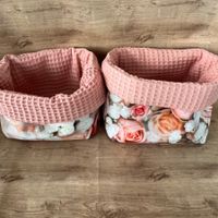 2 Utensilos, selbst genäht, Rosenstoff, Unikate