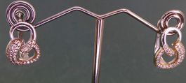 Ohr Ringe, 925 Silber mit synthetischen Steinchen rhodiniert