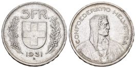 Schweiz 5 Frankne 1931 Abart