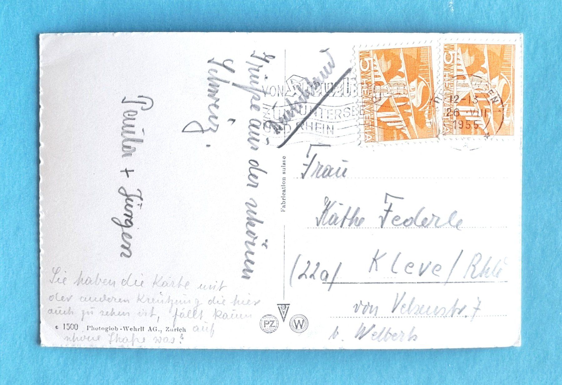 Ansichtskarten: Kreuzlingen - Oldtimer bei Bärenplatz - 1955 – Gebraucht aus Rothrist von RROENK 1