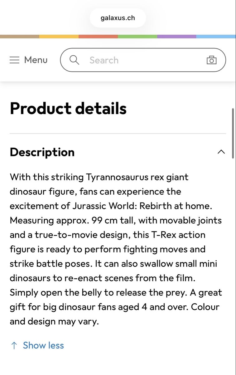 Spielzeuge: Jurassic World Giant dinosaur T-Rex 99 cm – Neu (gemäss Beschreibung) aus Jona von sch_7wfd 5