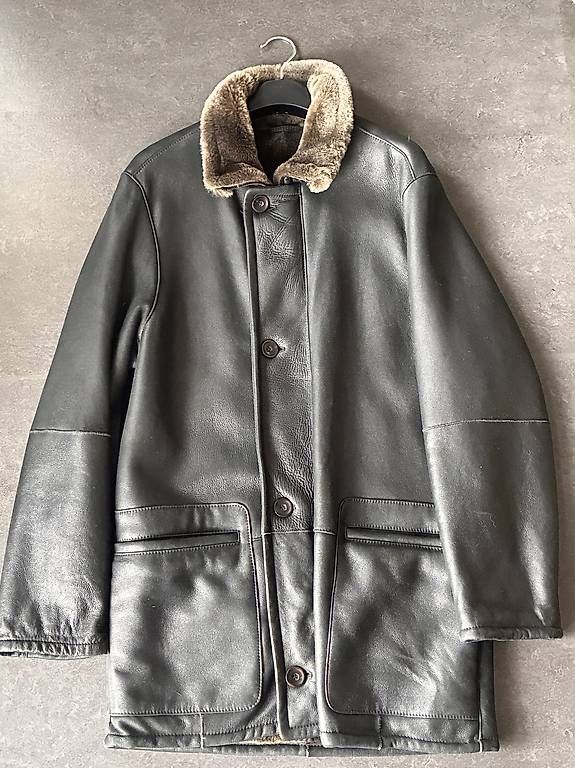 Mäntel: Schwarzer Ledermantel-Moriano / Studio Firenze – Gebraucht aus Meilen von michbeck71