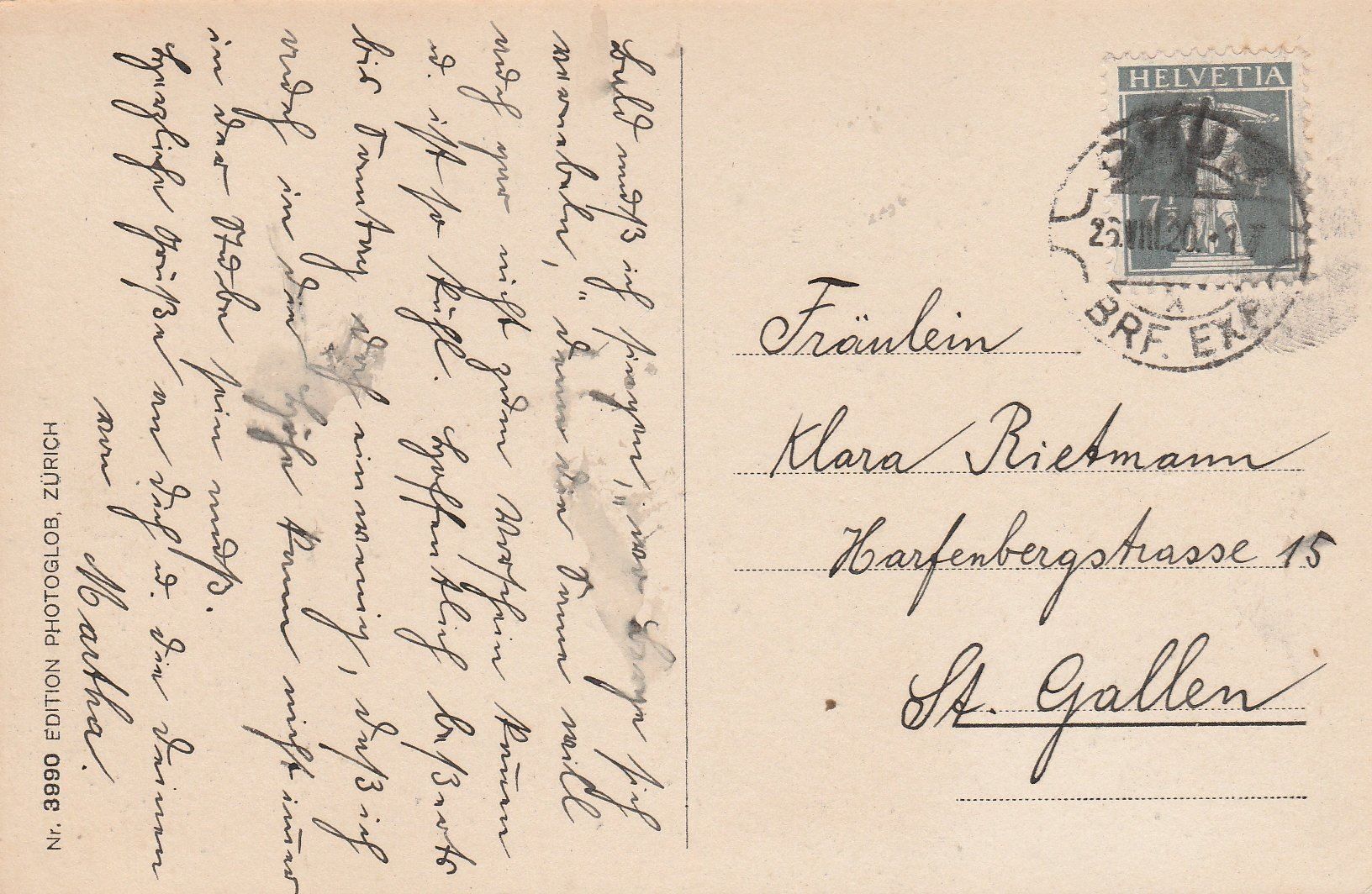 Cartoline postali: Chur gegen Oberland 1920 – Usato da uttwil venduto da Koehlerfred 1