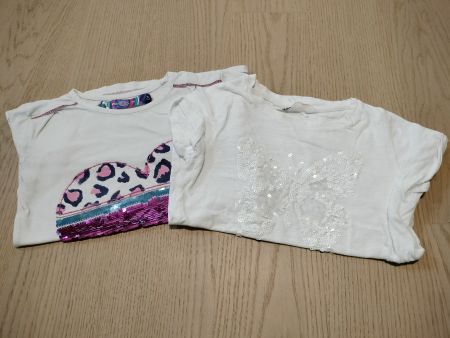 1x kurzarm, 1x langarm-Shirt Mädchen Grösse 110/116