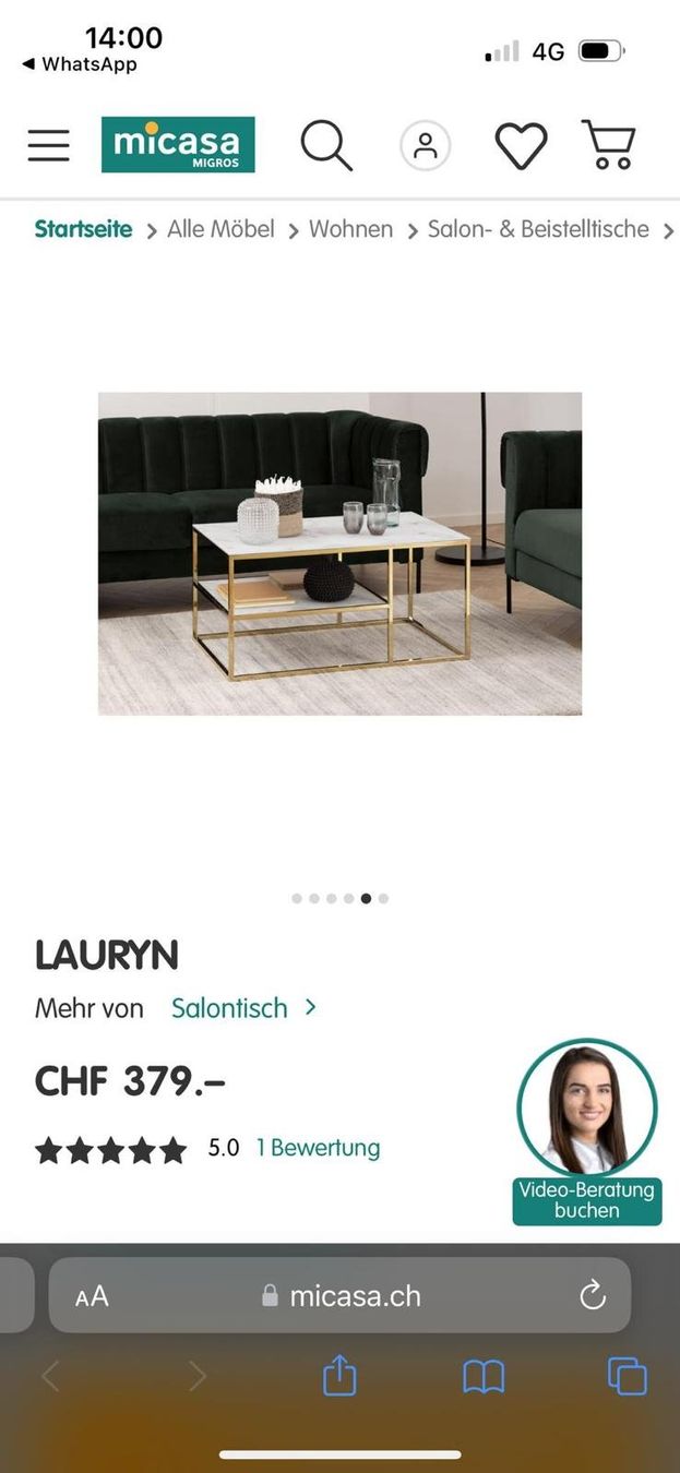 Micasa Tische: Marmor Couchtisch Lauryn (Micasa) – Gebraucht aus Grenchen von Bach94 4