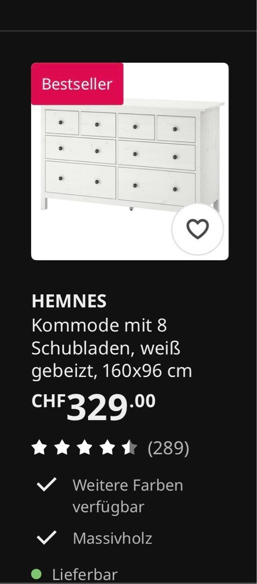 Kommoden: Hemnes Kommode, weiss abholbereit – Gebraucht aus Oftringen von natibjk 8