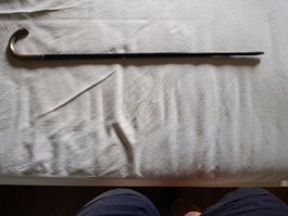 Gehstock mit verziertem Griff Metall schwarz guter Zustand